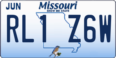 MO license plate RL1Z6W