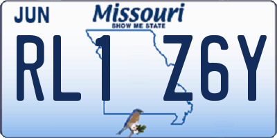 MO license plate RL1Z6Y