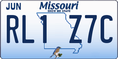 MO license plate RL1Z7C