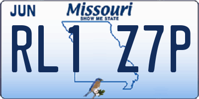 MO license plate RL1Z7P