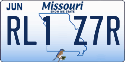 MO license plate RL1Z7R