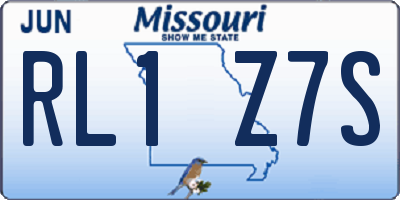 MO license plate RL1Z7S