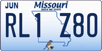 MO license plate RL1Z8O