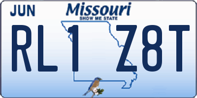 MO license plate RL1Z8T