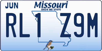 MO license plate RL1Z9M