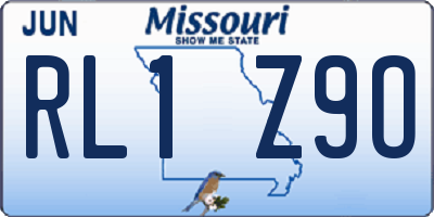 MO license plate RL1Z9O