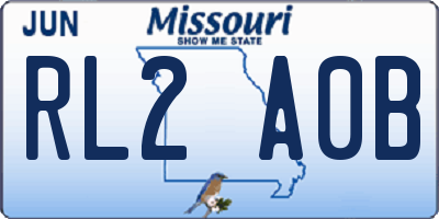 MO license plate RL2A0B