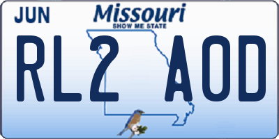 MO license plate RL2A0D