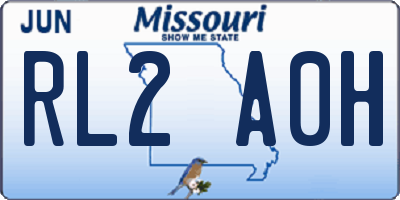 MO license plate RL2A0H