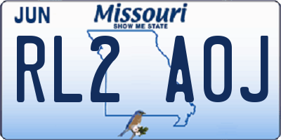 MO license plate RL2A0J