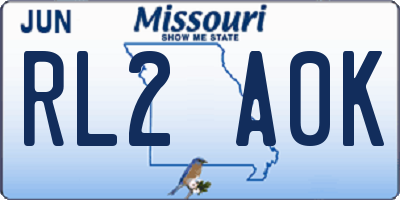 MO license plate RL2A0K