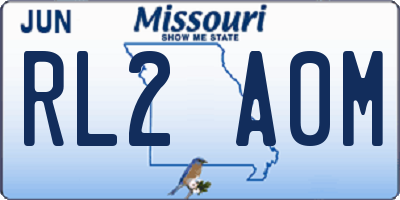 MO license plate RL2A0M