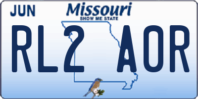 MO license plate RL2A0R