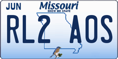 MO license plate RL2A0S