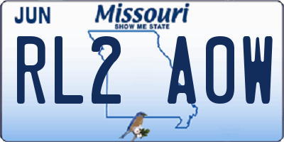 MO license plate RL2A0W
