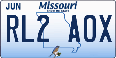 MO license plate RL2A0X