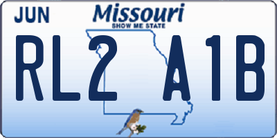 MO license plate RL2A1B