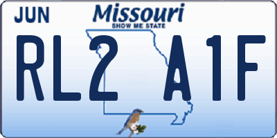 MO license plate RL2A1F