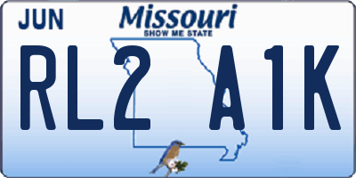 MO license plate RL2A1K