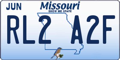 MO license plate RL2A2F