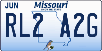 MO license plate RL2A2G