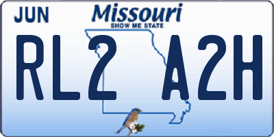 MO license plate RL2A2H
