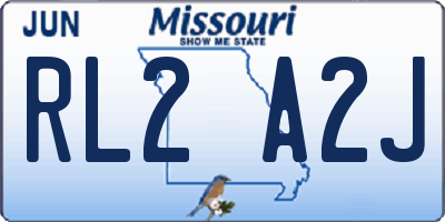 MO license plate RL2A2J