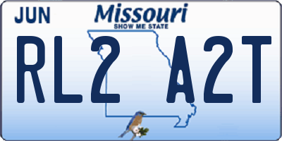 MO license plate RL2A2T