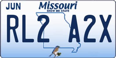 MO license plate RL2A2X