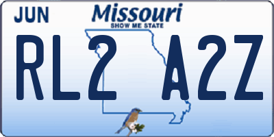 MO license plate RL2A2Z