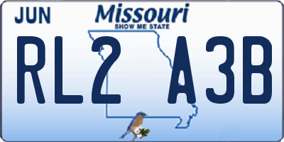 MO license plate RL2A3B