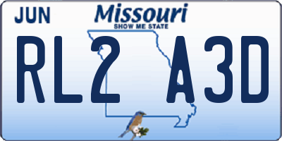 MO license plate RL2A3D