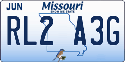 MO license plate RL2A3G