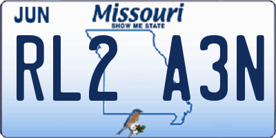 MO license plate RL2A3N