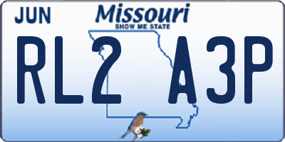 MO license plate RL2A3P