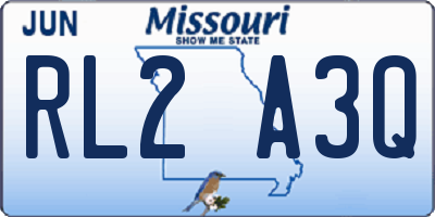 MO license plate RL2A3Q