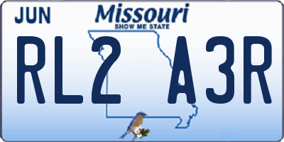 MO license plate RL2A3R