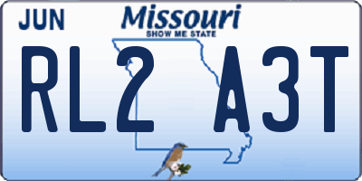 MO license plate RL2A3T