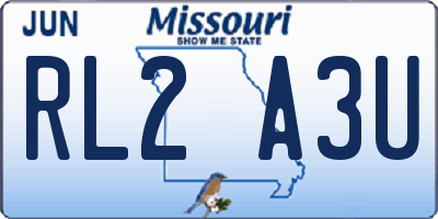 MO license plate RL2A3U