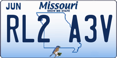 MO license plate RL2A3V