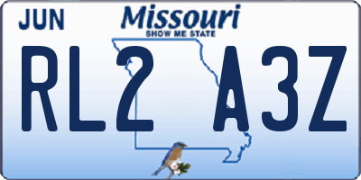 MO license plate RL2A3Z