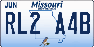 MO license plate RL2A4B