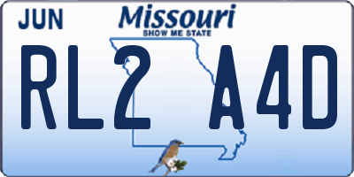 MO license plate RL2A4D