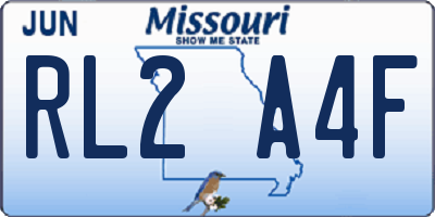 MO license plate RL2A4F