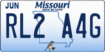 MO license plate RL2A4G