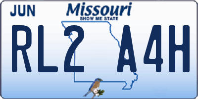 MO license plate RL2A4H