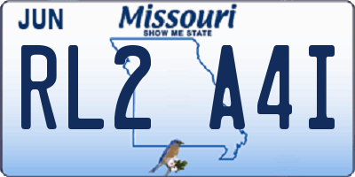 MO license plate RL2A4I
