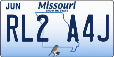 MO license plate RL2A4J