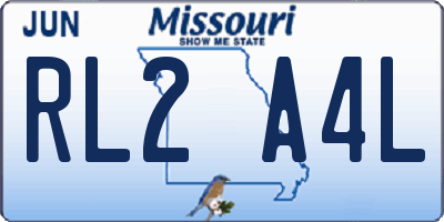 MO license plate RL2A4L