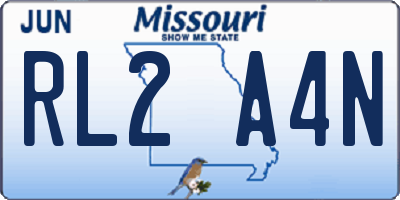 MO license plate RL2A4N